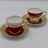 Aynsley Tea cup and Saucer set , individual red and gold patterns