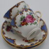 Aynsley Blue and Pink floral design Tea Cup and Saucer set of two