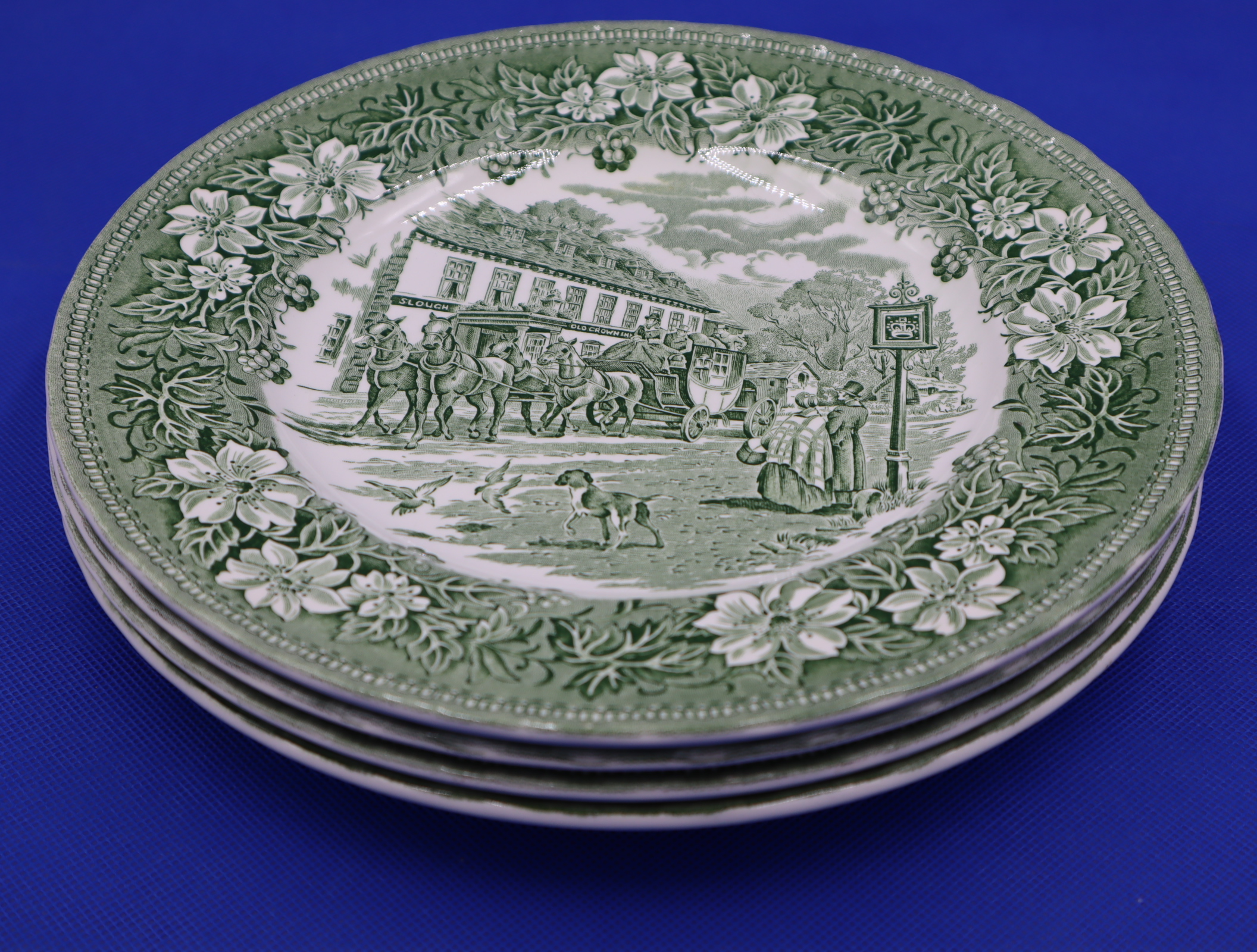 Coaching Taverns Royal Tudor Ware Green Dinner Plate