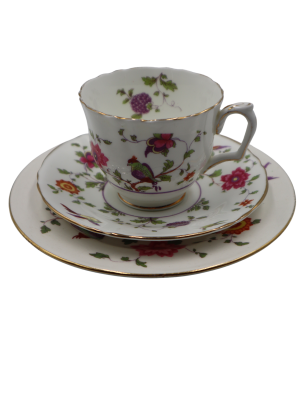 Crown Stafforshire teacup saucer plate trio