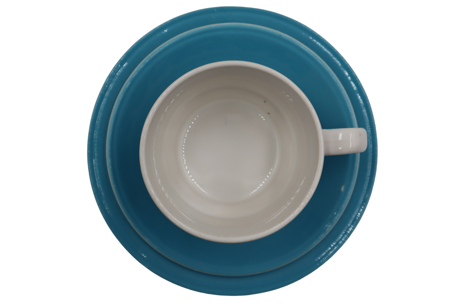 Staffordshire Potteries Blue 'Flower Power' Cup, Saucer and Plate Trio set - Image 4