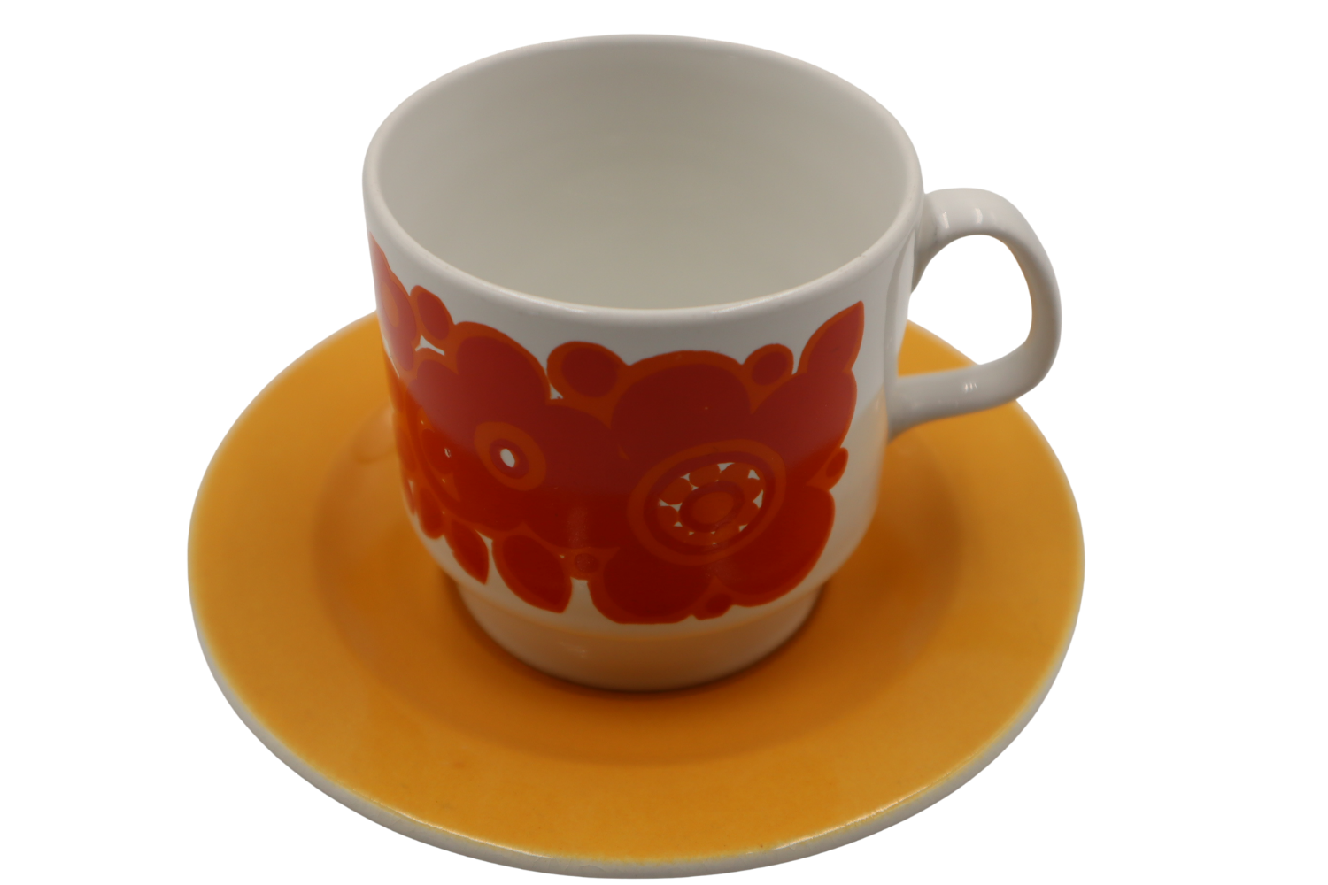 stafforshire-potteries-orange-cup-saucer-plate